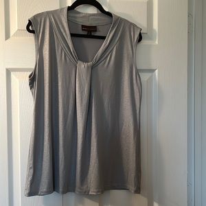 Dana Buchman Sleeveless Shimmer Blue Shirt Size: Large